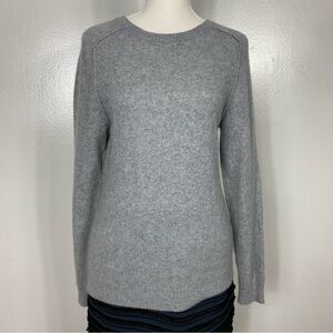 Cashmere sweater Blanket Stitch Crew neck  long lined exposed seam Theory